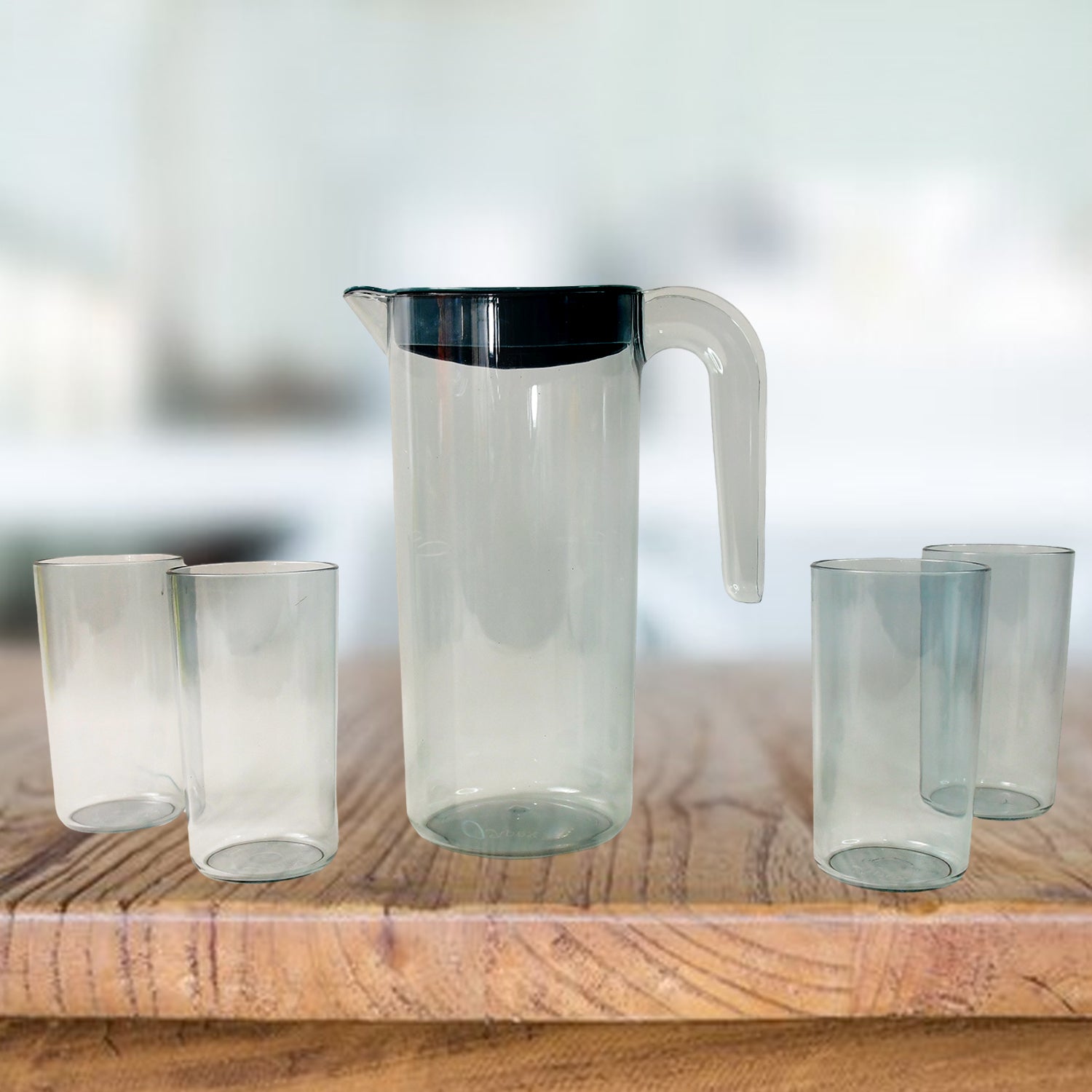 Apex Crystal Premium Jug With Lid  4 Pcs Glass (1500 Ml  300 Ml Approx  5 Pcs Set) Apex Crystal Premium Jug With Lid  4 Pcs Glass (1500 Ml  300 Ml Approx  5 Pcs Set)